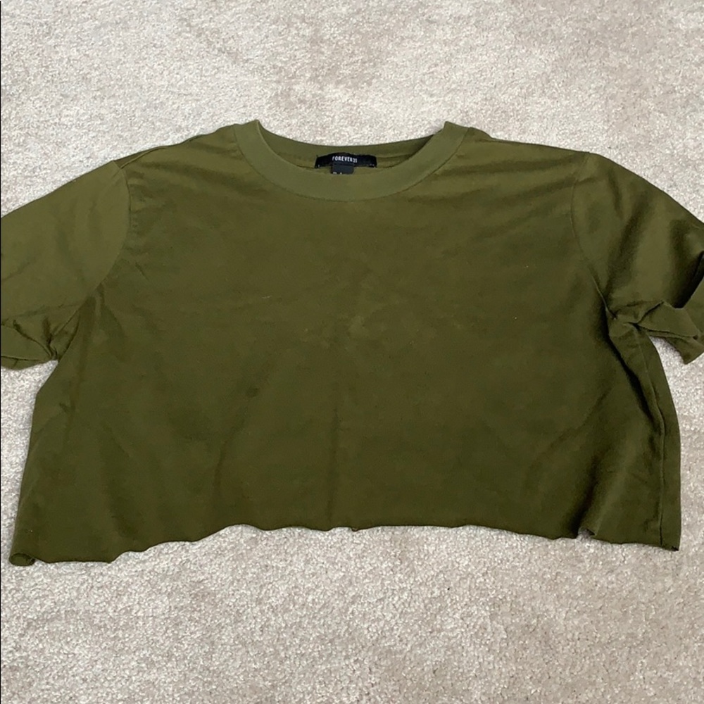 Dark Green Crop Top